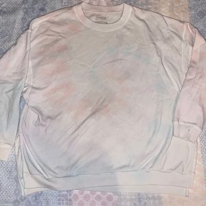 American Eagle Pink and Baby Blue Tie-Dye Sweatshirt